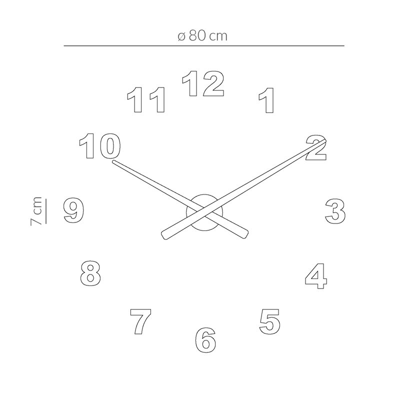 OJ Analog Wall Clock, Negro, Medium