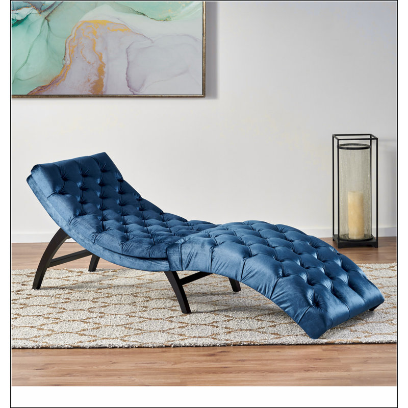 CHAISE LUNGE, Bleu marine antique