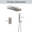 3-Function  22 In. Rectangle Wall Mount Rainfall Shower System With Hand Shower (Valve Included)-113407257