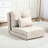 Folding Chair Bed: Adjustable , Beige Linen Fabric, Suitable For Living & Bedroom Flip Area Home Upholstered,