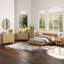 Ensemble de chambre à coucher 3 pièces, commode double 6 tiroirs l 47,2 po et ensemble de tables de chevet 2 tiroirs avec station de charge-2094415794-2089325718