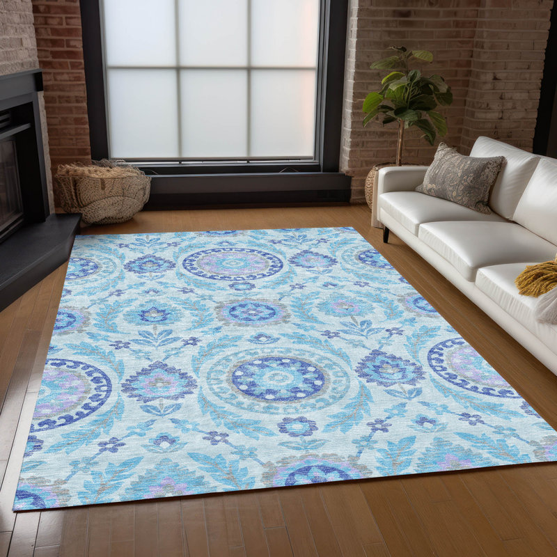 Mahaney Floral Indoor / Outdoor Rug, Rectangle 3' x 5'