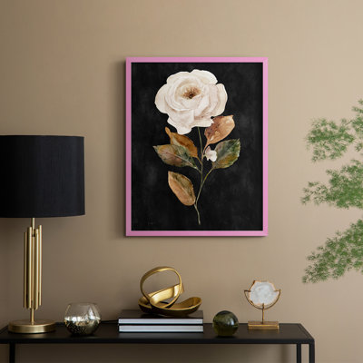 «Botanical on Black Wash II», reproduction encadrée - bois massif