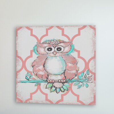 Coral Owl"" by Reesa Qualia Painting Print on Wrapped Canvas -  Marmont Hill, MH-REEQUA-32-C-24