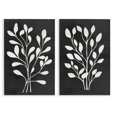 Ensemble de 2 plaques murales Leaf Whispers Botanicals, design par Andrea Haase