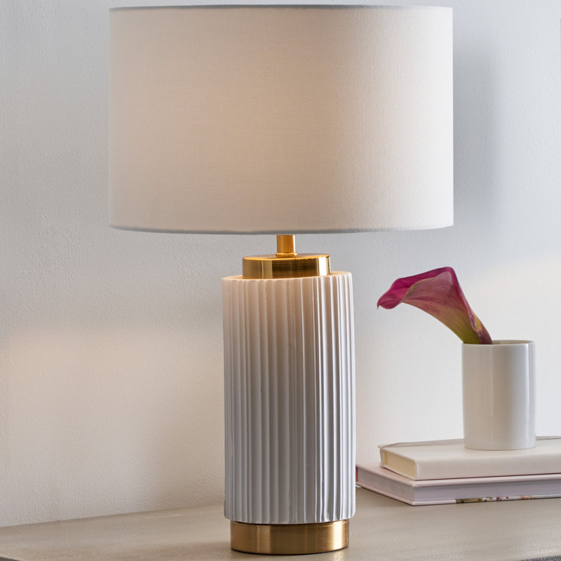 Ionic Ceramic Table Lamp, White