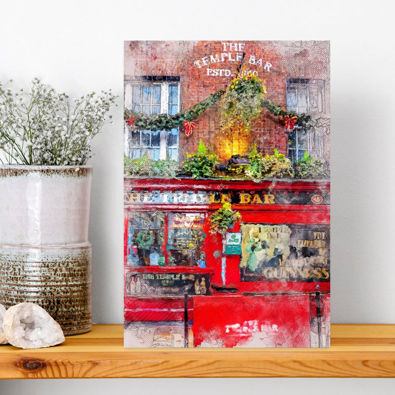 «Vibrant Dublin», art abstrait contemporain, art mural de la ville, 18" H x 12" W