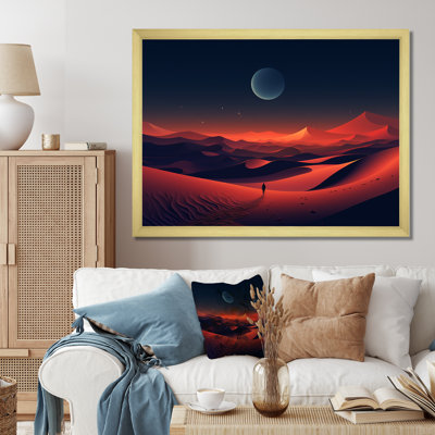 Noir et rouge, désert, lever de soleil, photo III - désert, art mural