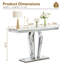 Console de 46,8 po avec plateau en faux marbre et structure en acier inoxydable-709545134