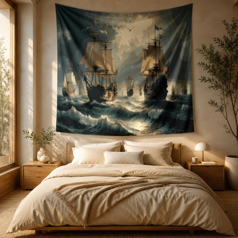 Tapisserie murale nautique, 51 po x 60 po
