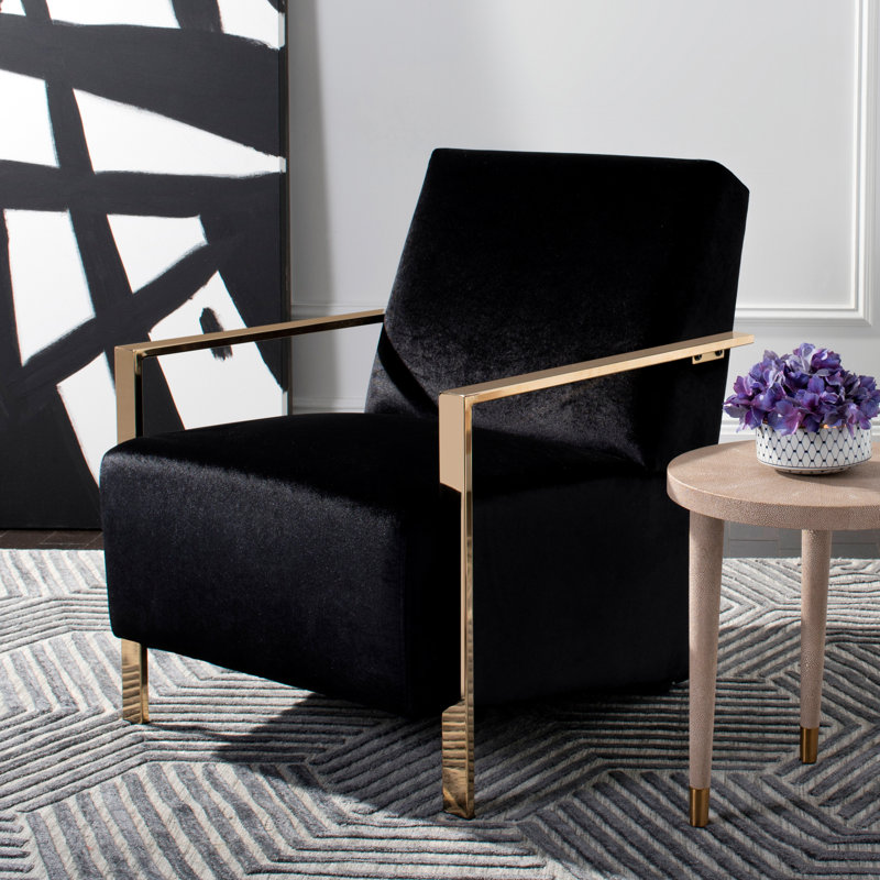 Fauteuil Skye en polyester de 67,31 cm de large, Noir