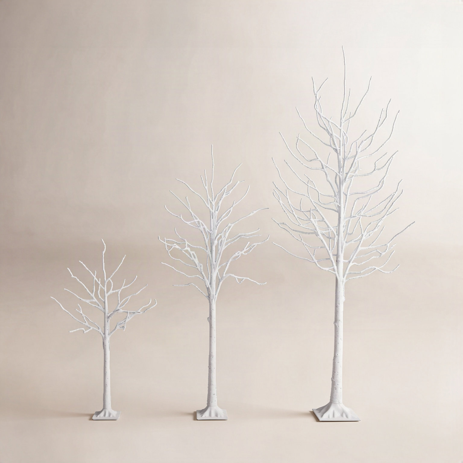96" Pre-Lit Birch Tree with Base Included, White, 96'' H X 28'' W X 28'' D