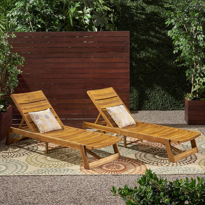 Chaise longue Maki (ensemble de 2), Brun jaune, 2