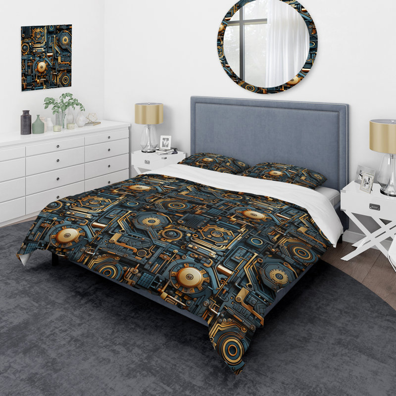 Ensemble de housse de couette Steampunk, Housse de couette pour très grand lit et 2 très