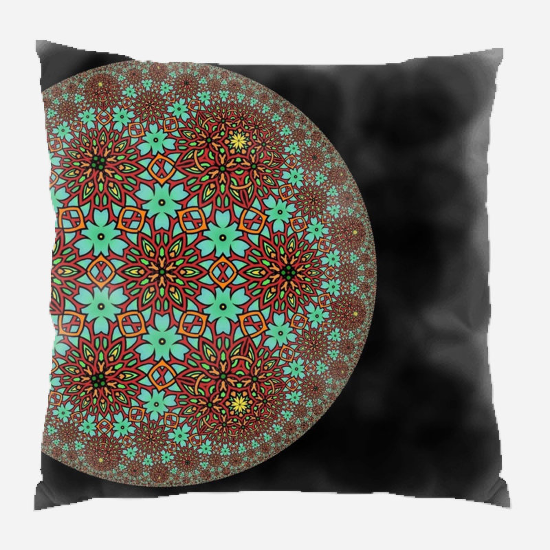 Art Floral Microsuede Reversible Throw Pillow