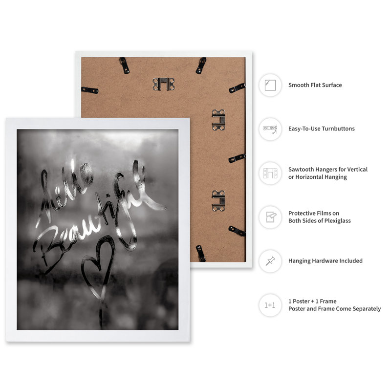 Hello Beautiful No2, Poster, White Framed, 16"H x 20"W