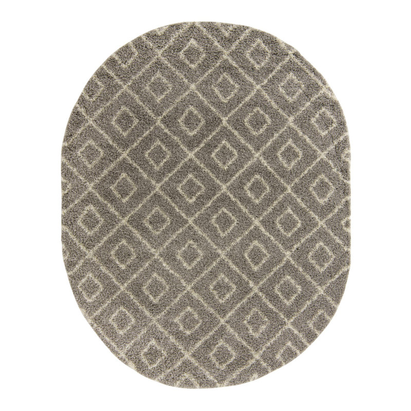 Azbill Geometric Indoor Rug, Oval 7'10" x 10'