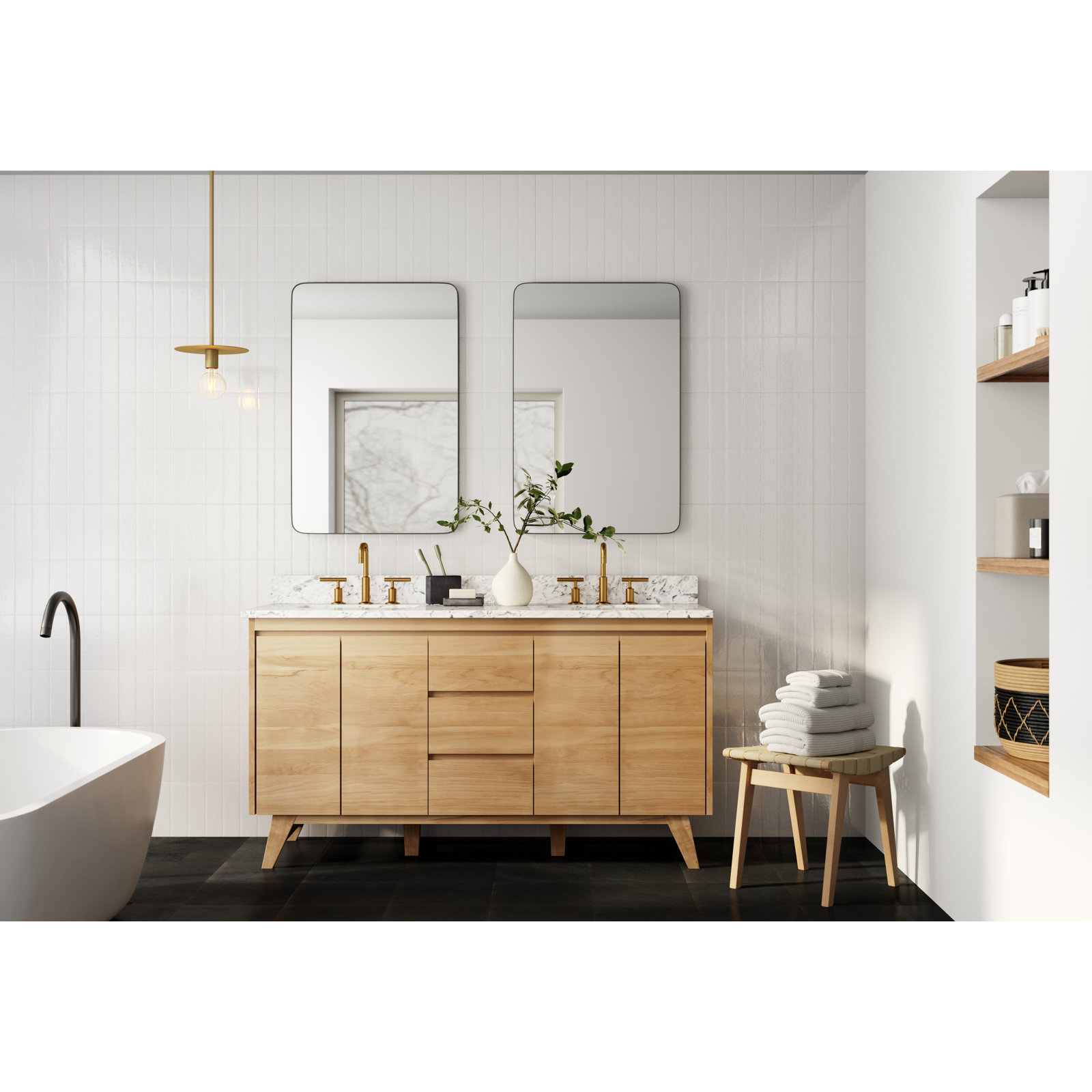 Sawvel Dimmable 1 - Light Pendant, Vintage Brass