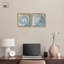 Gold Flux Duet Canvas Print Blue And Sage Wall Decor Set by Art Remedy, Black Frame, 12 x 12-1387304350-1387304343