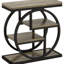 Mince, 4 tables de bout, style industriel classique, quatre tablettes, lampes de rangement, petits articles essentiels, structure en métal robuste, assemblage facile et polyvalent, tablette de présentation, espace de rangement spacieux