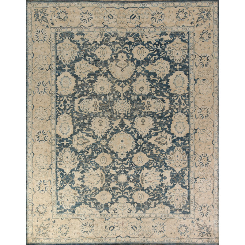 Tapis oriental à motif floral et teinture végétale Ziegler 8 x 10