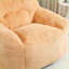 Grand fauteuil à billes avec accoudoirs - Canapé paresseux en mousse haute densité pour adultes | Fausse fourrure | Brun