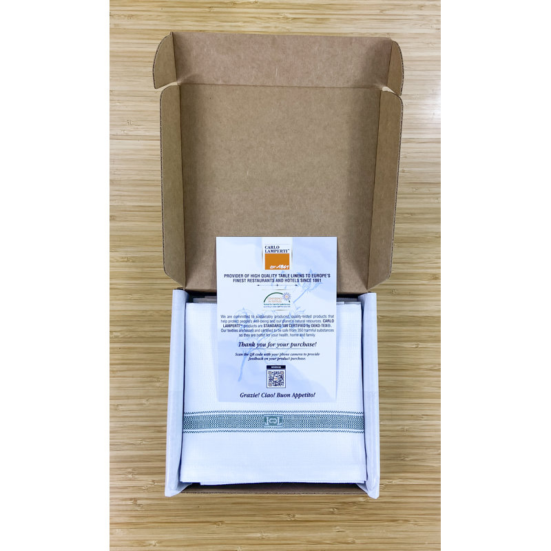 Serviette carrée en coton à rayures, Taupe