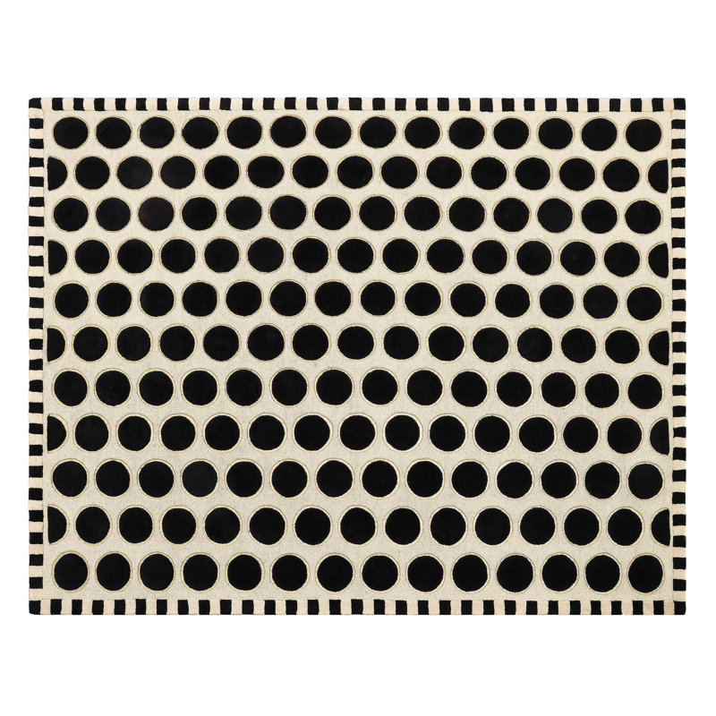 Dots a Lots Rug - Black/Ivory, Rectangle 8' x 10'