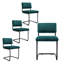 Ensemble de 4 chaises de salle à manger en velours capitonné Channel Mid-Century avec structure en acier Anatolii-28081475-28081473