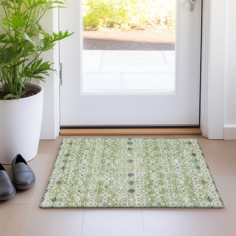 Tapis rectangulaire Aleighna avec envers antidérapant, Rectangle 1 pi 8 po x 2 pi 6 po