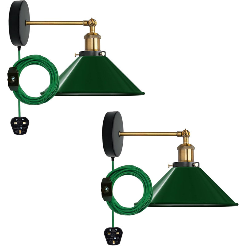 Plug-in Armed Sconce, Green