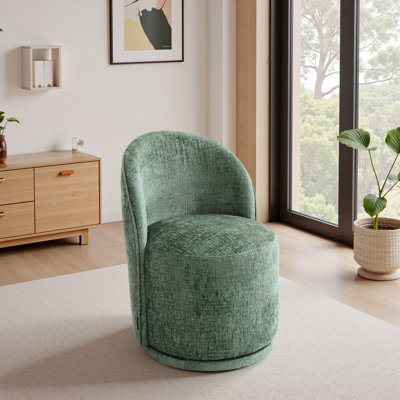 Upholstered Swivel Barrel Chair