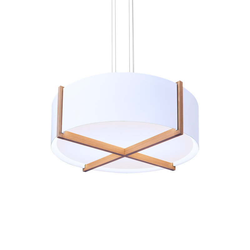 Plura 1 - Light LED Pendant, Walnut/Gloss White, 2700K, 10.4" H x 36" W x 36" D