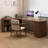 Nut-brown L-Shaped Solid Wood desks-107466480-107466483