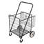 Bigger Super Jumbo, chariot d'épicerie sur roulettes, chariots pliables avec panier double et roulettes pivotantes à 360 ° pour l'épicerie