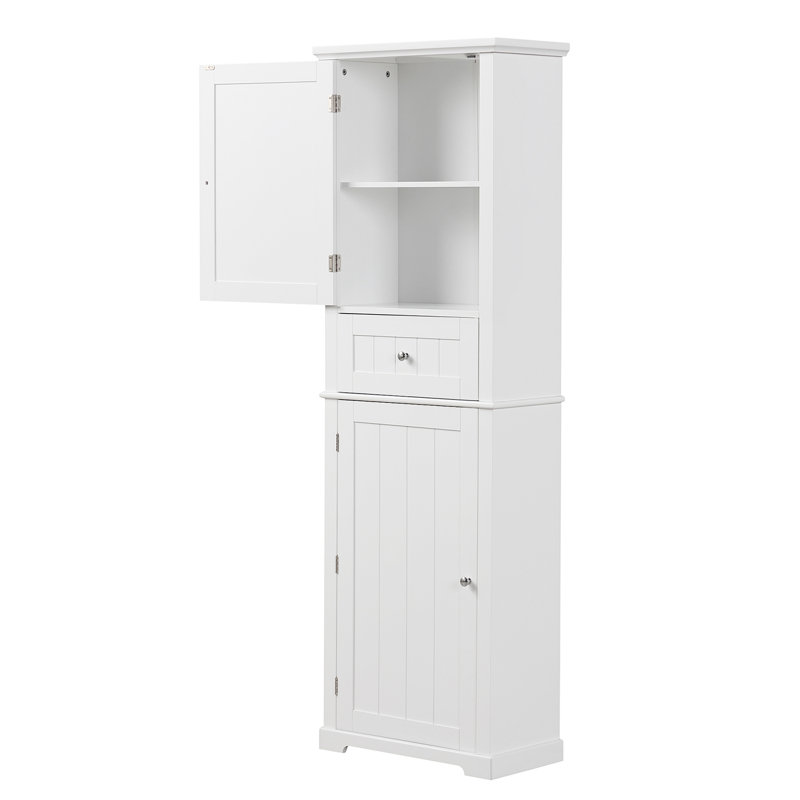 Armoire de rangement sur pied Denai, Blanc