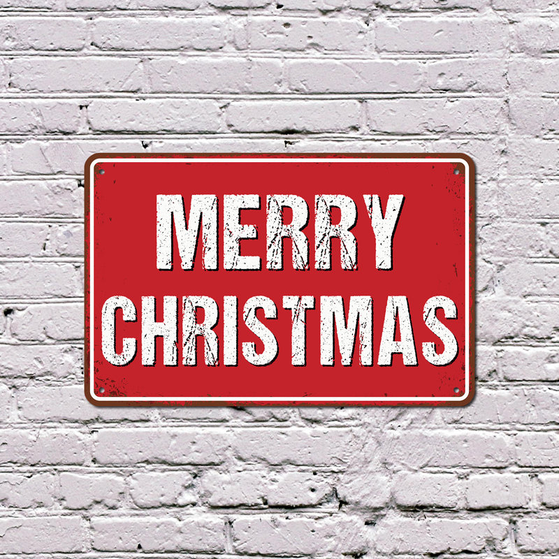 Panneau en plastique Merry Christmas Street 8 po x 12 po