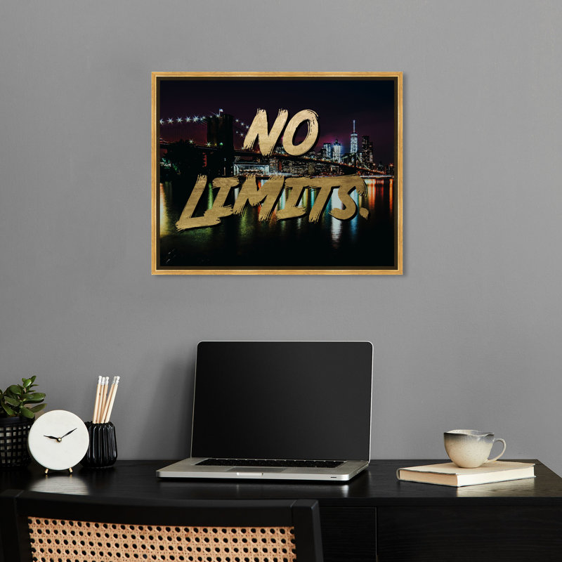 No Limits, impression de citations sur toile par Notoriart, Cadre blanc, H 21 po x l 25 po