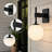 Modern 18.1"H Outdoor Wall Light, Globe Glass Porch Light, E26 Base-295153093