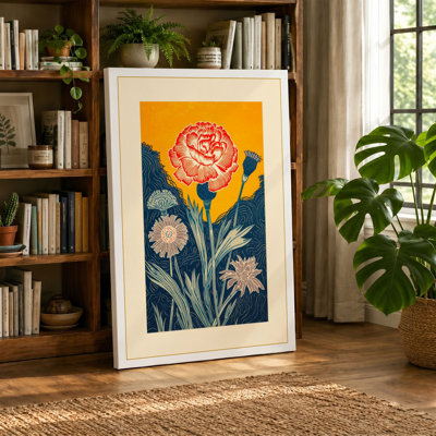 Carnation in Bloom Botanical - Wrapped Canvas