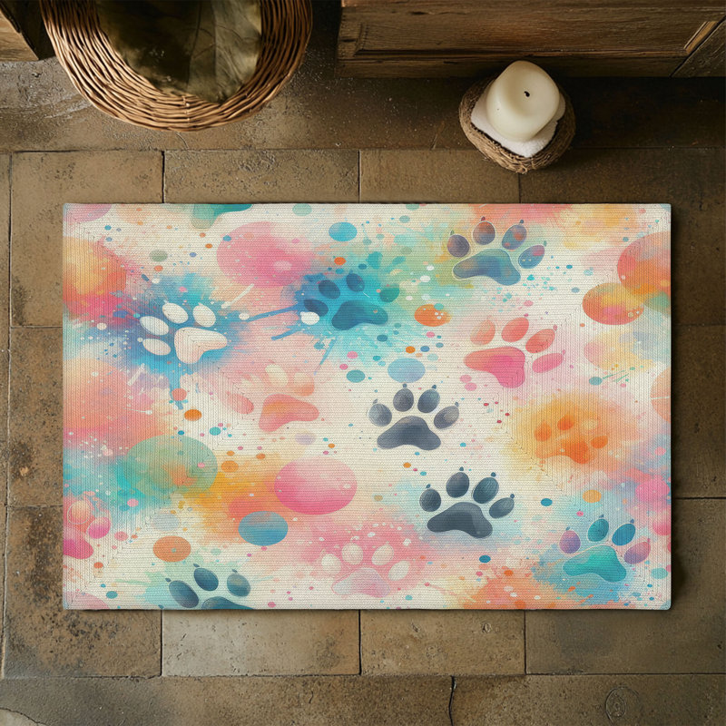 Tapis tressé Dog Paw, Rectangulaire 3 pi x 5 pi