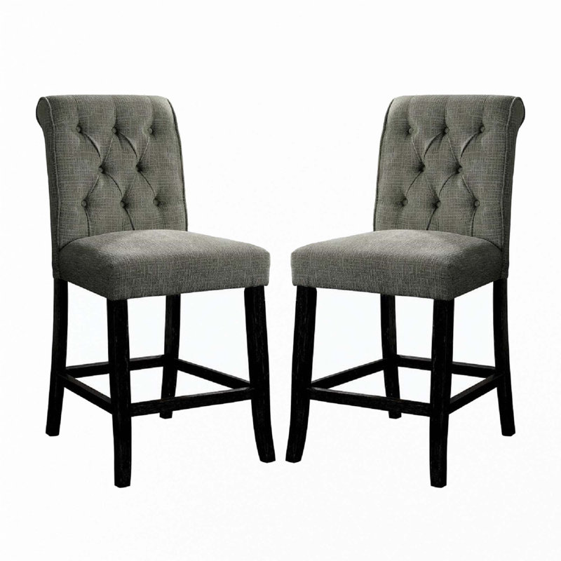 Ensemble de 2 chaises de salle à manger rembourrées en tissu