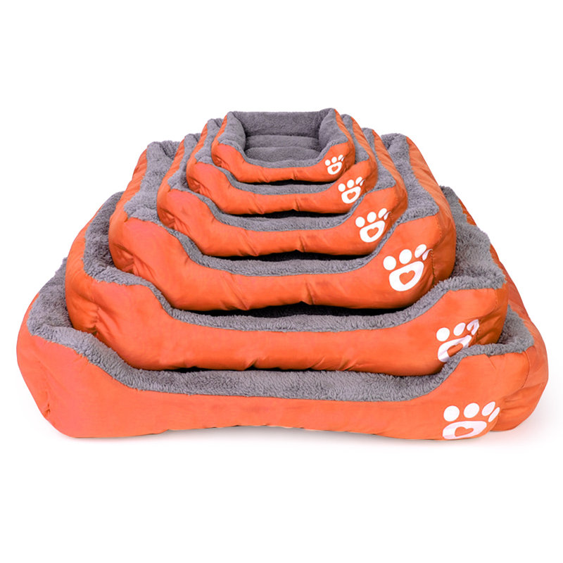 Lit pour chien Goncalves, Orange et gris, Petit (l 22,8 po x P 17,7 po x H 3 po)
