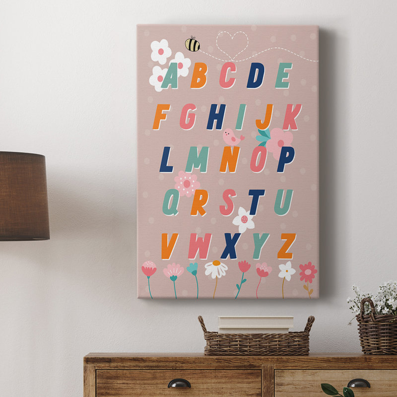 Alphabet floral - Cavas enveloppés de galerie, H 48 po x l 32 po