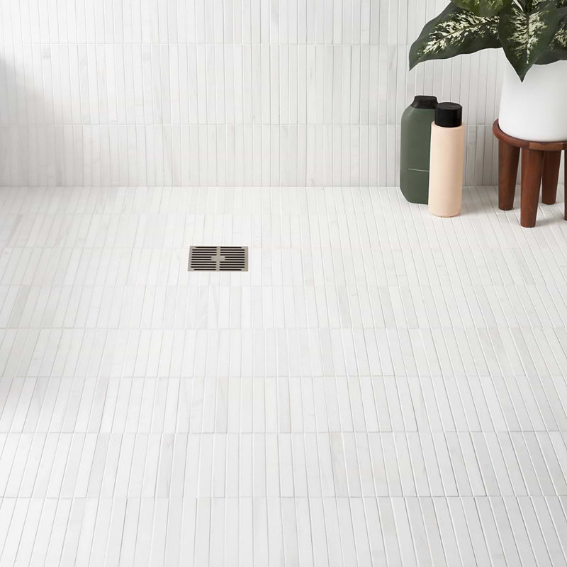 Bianco Dolomite 12x12 Stacked Honed Marble Mosaic Tile