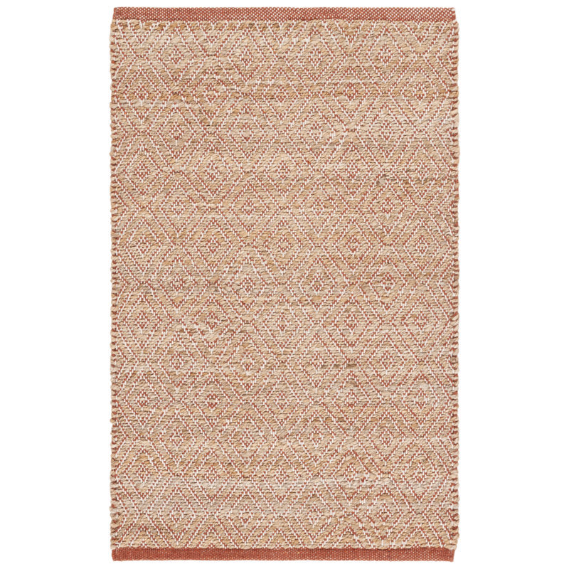 Natural Fiber 127 Hand Woven 70% Jute; 30% Cotton Geometric Rug, Rectangle 8' x 10'