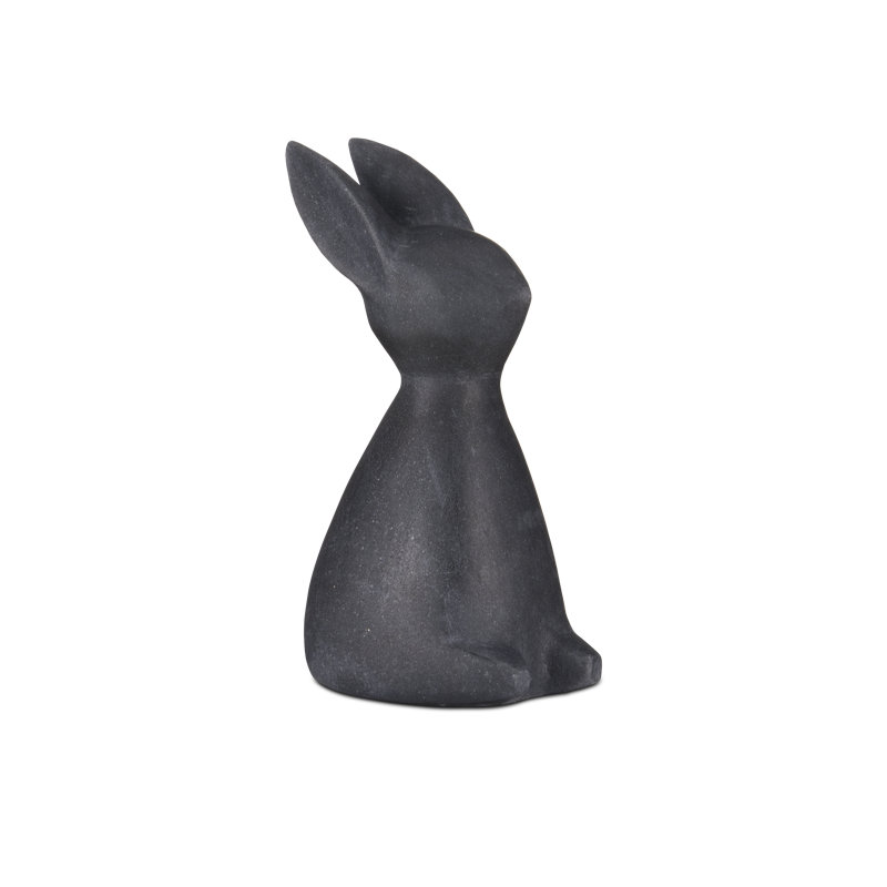 Figurine de lapin en marbre noir