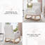 Chaise berçante moderne en peluche blanche moderne, repose-pieds réglable et appui-tête épais, coussins en feutre anti-basculement, parfait pour la chambre à coucher