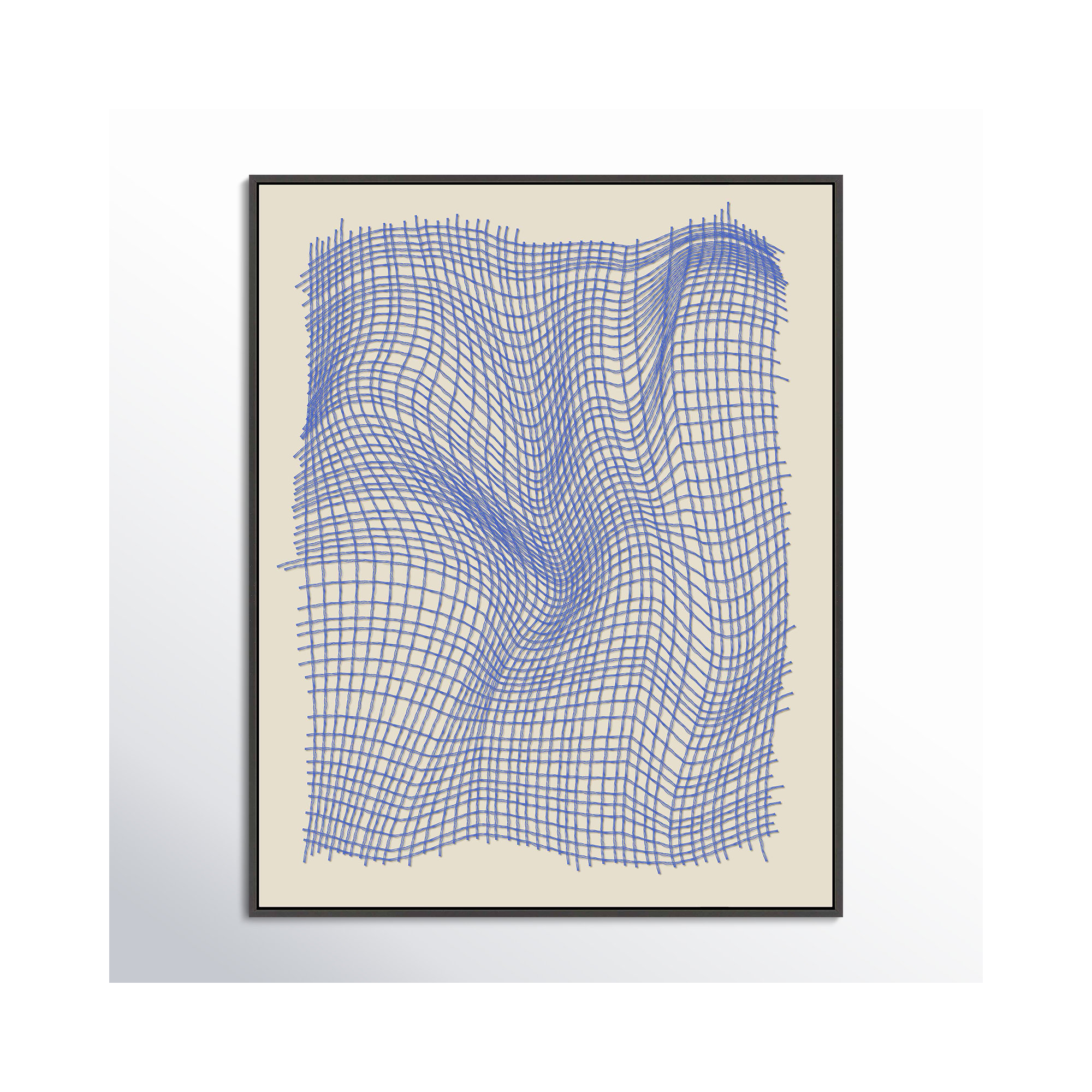 Netting 4 by Jacques Pilon, Black Single Structure Framed Canvas, 50" H x 40" W x 1.25" D