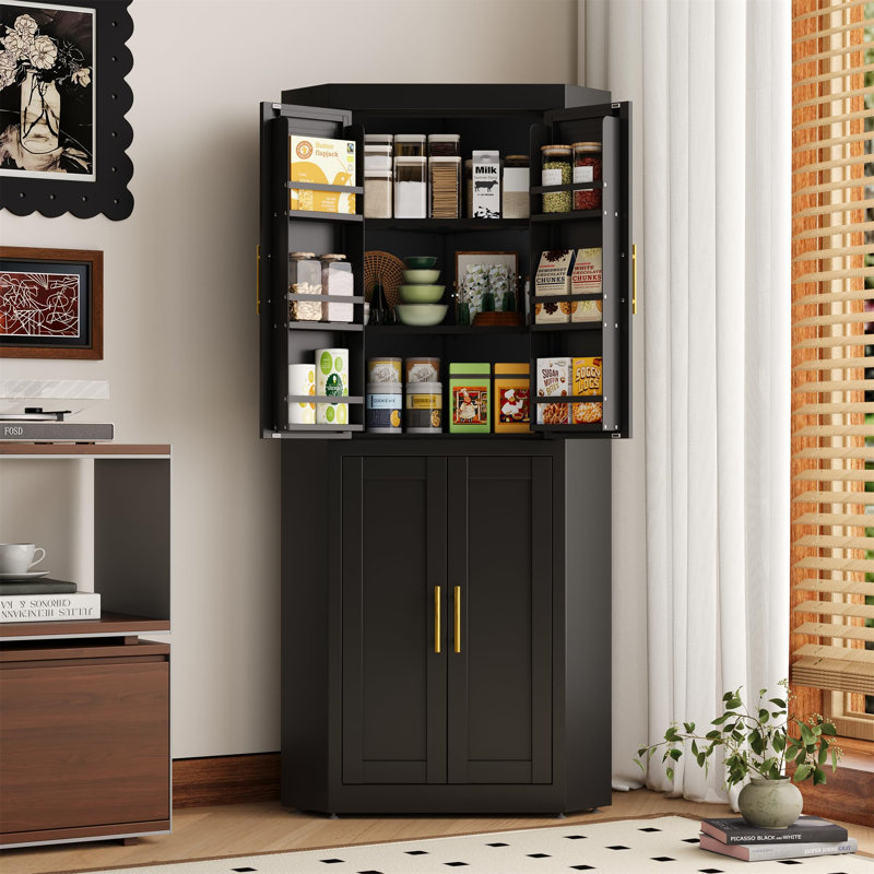 Armoire de coin Farmhouse, Noir